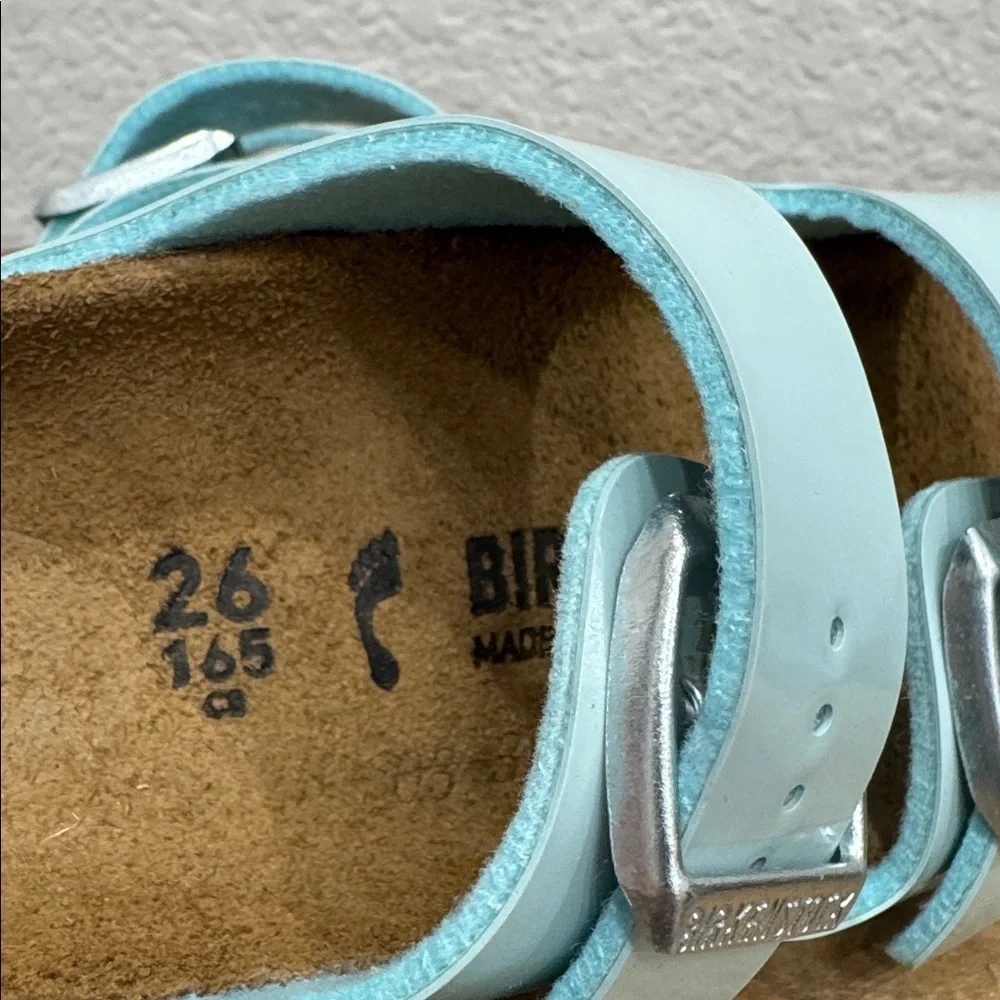 Birkenstock Arizona Kids Patent Surf Green Sandals